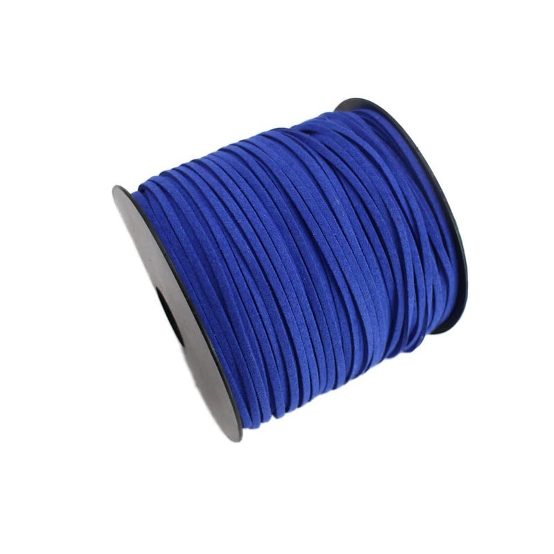 Pamir Tong Faux Suede Cord for Jewelry Making 100 Yards 2.6mm Thin Leather String Rope Royal Blue Bracelet Cords DIY Crafts String for Necklace-Dream Catcher Supplies-Hat- Walking Stick - Image 2
